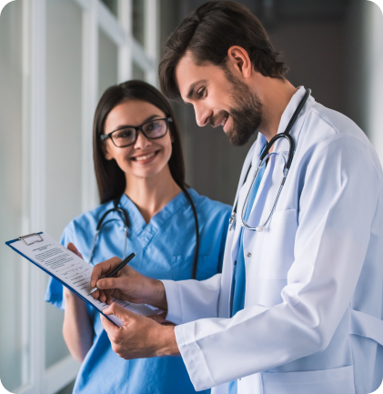 An image of male and female doctors